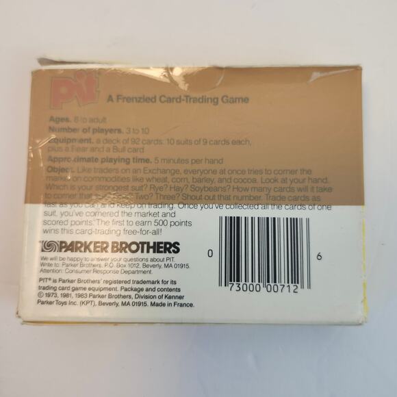 Pit Frenzied Card Game Vintage 1983 Complete Parker Brothers Game Night Family - Picture 7 of 7